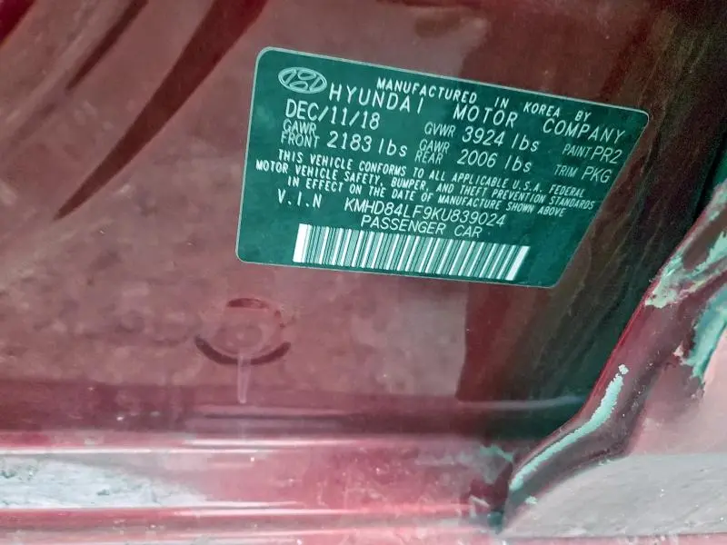 2019 HYUNDAI ELANTRA SEL  