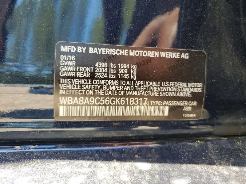 2016 BMW 320 I  