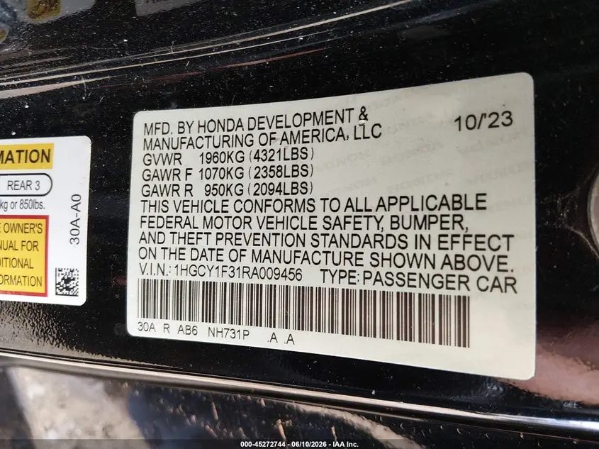 2024 HONDA ACCORD EX