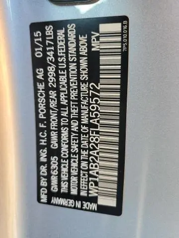 2015 PORSCHE CAYENNE S  