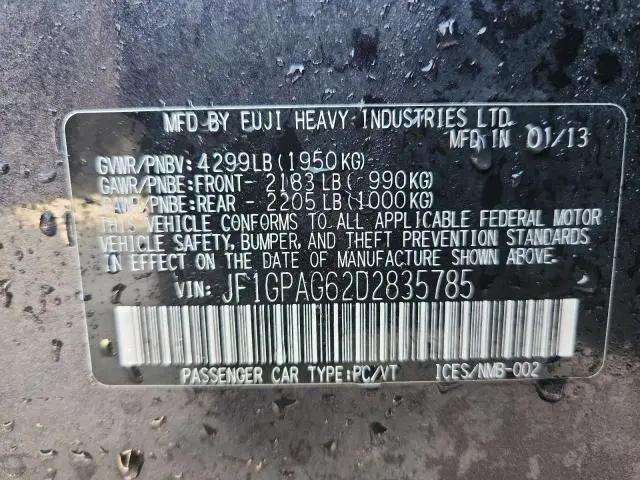 2013 SUBARU IMPREZA LIMITED  