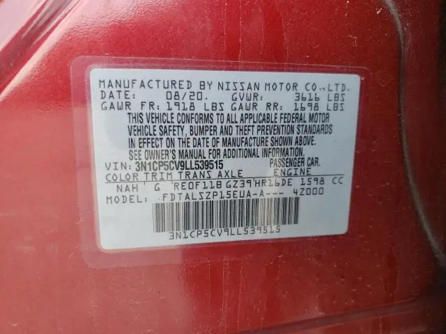 2020 NISSAN KICKS SV  
