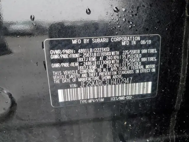 2020 SUBARU FORESTER SPORT  