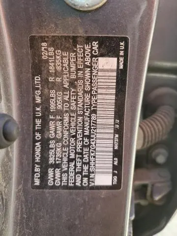 2018 HONDA CIVIC SPORT  