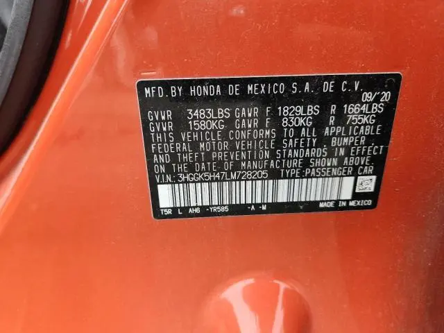 2020 HONDA FIT LX