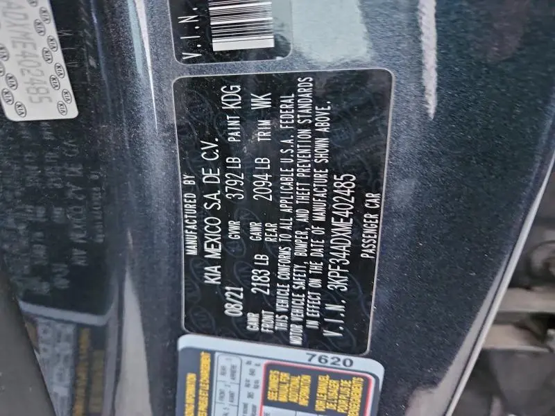 2021 KIA FORTE GT LINE  