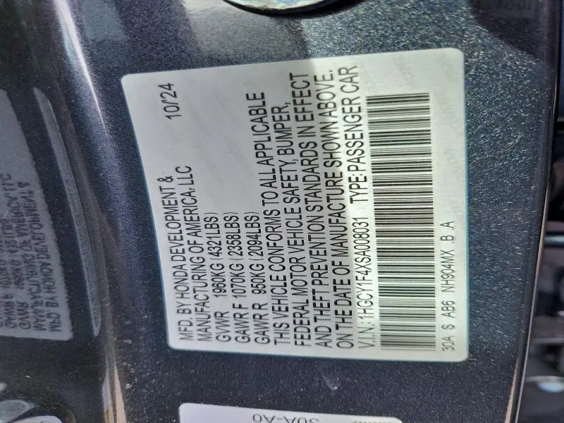 2025 HONDA ACCORD SE  