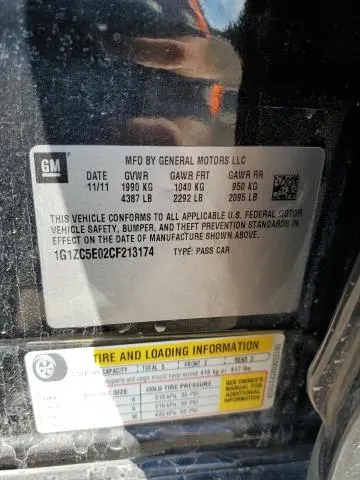 2012 CHEVROLET MALIBU 1LT