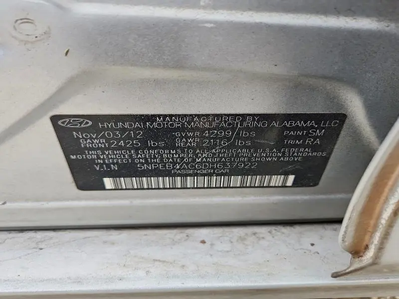 2013 HYUNDAI SONATA GLS  