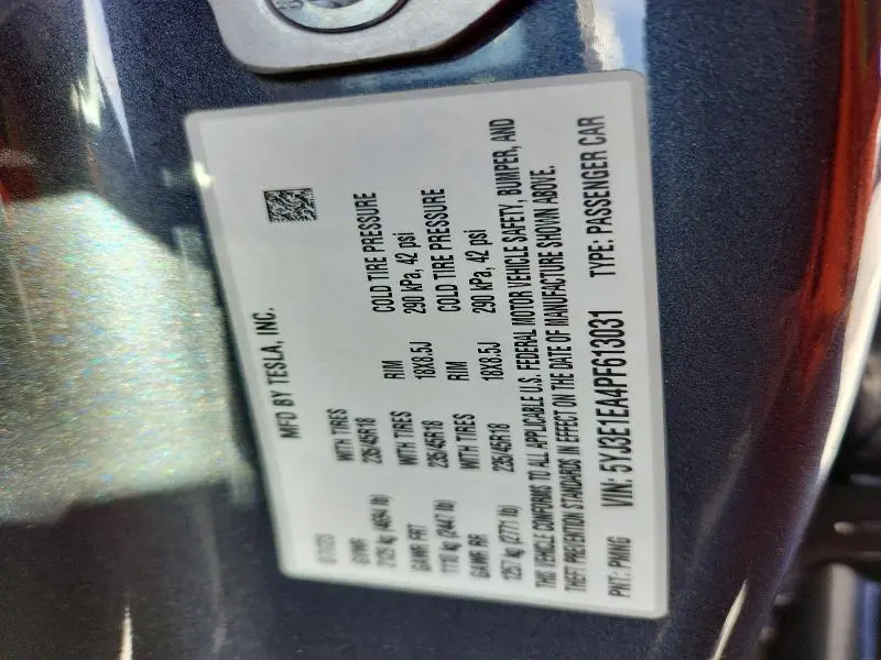 2023 TESLA MODEL 3   