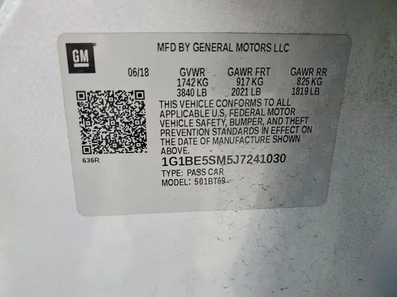 2018 CHEVROLET CRUZE LT  