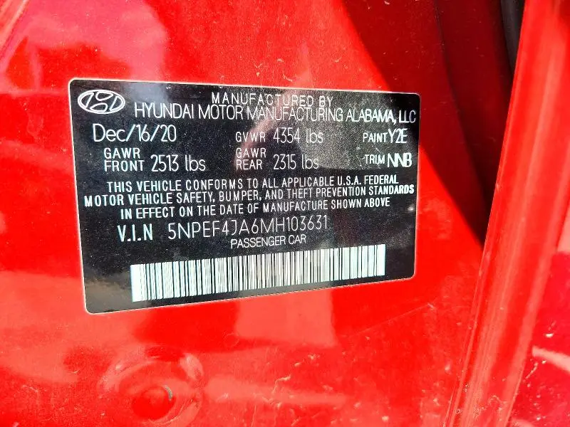 2021 HYUNDAI SONATA SEL  
