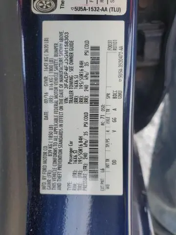 2016 FORD FIESTA TITANIUM  