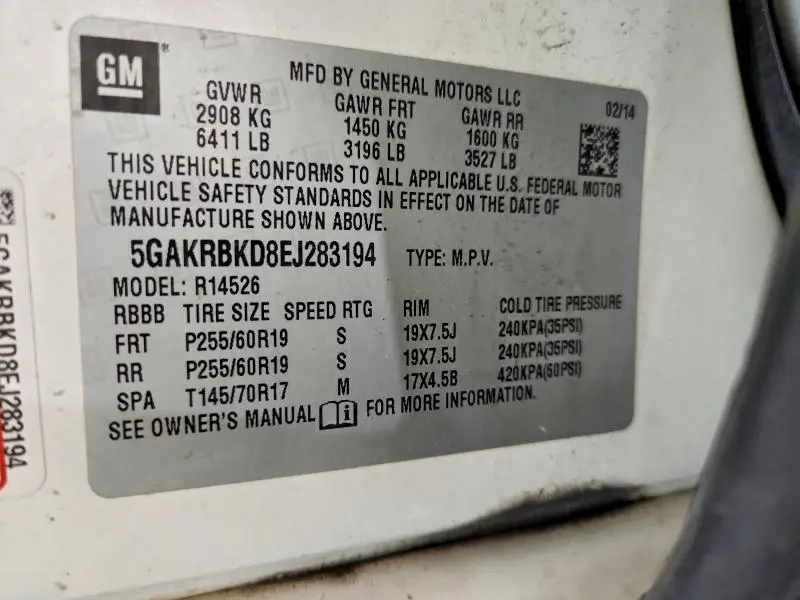 2014 BUICK ENCLAVE   