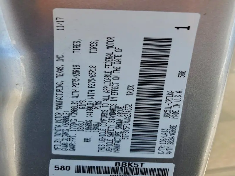 2018 TOYOTA TUNDRA DOUBLE CAB LIMITED  