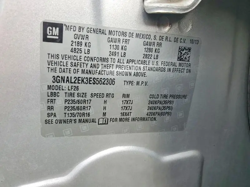 2014 CHEVROLET CAPTIVA LS  