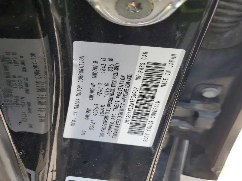 2021 MAZDA 3 SELECT  