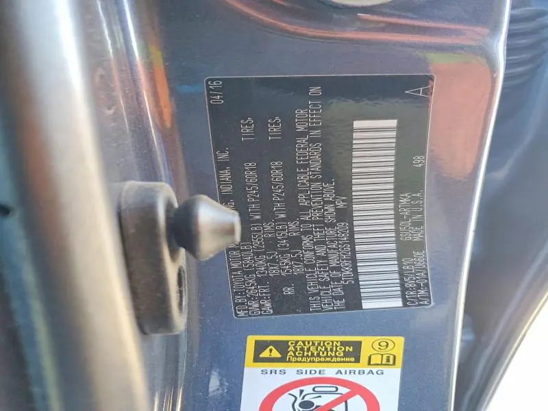 2016 TOYOTA HIGHLANDER XLE  