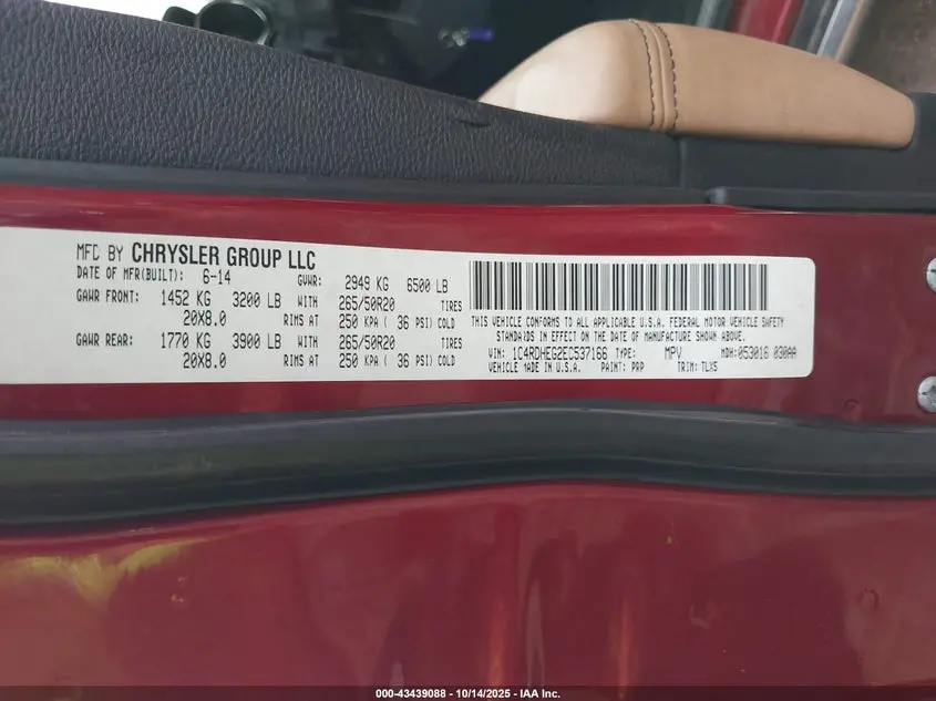 2014 DODGE DURANGO CITADEL