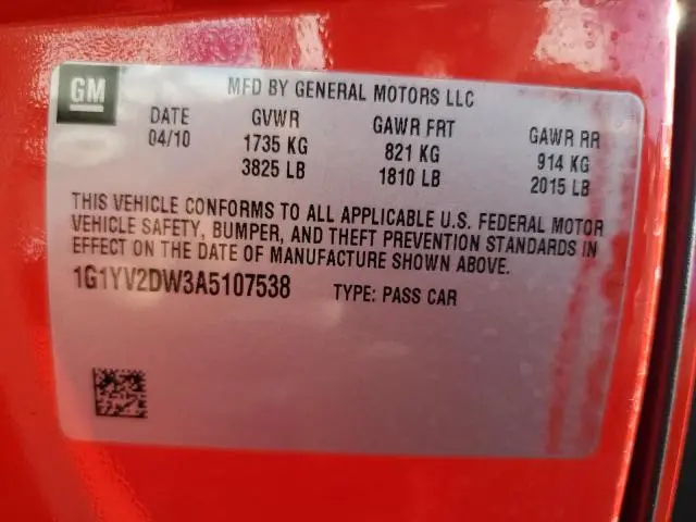 2010 CHEVROLET CORVETTE GRAND SPORT  