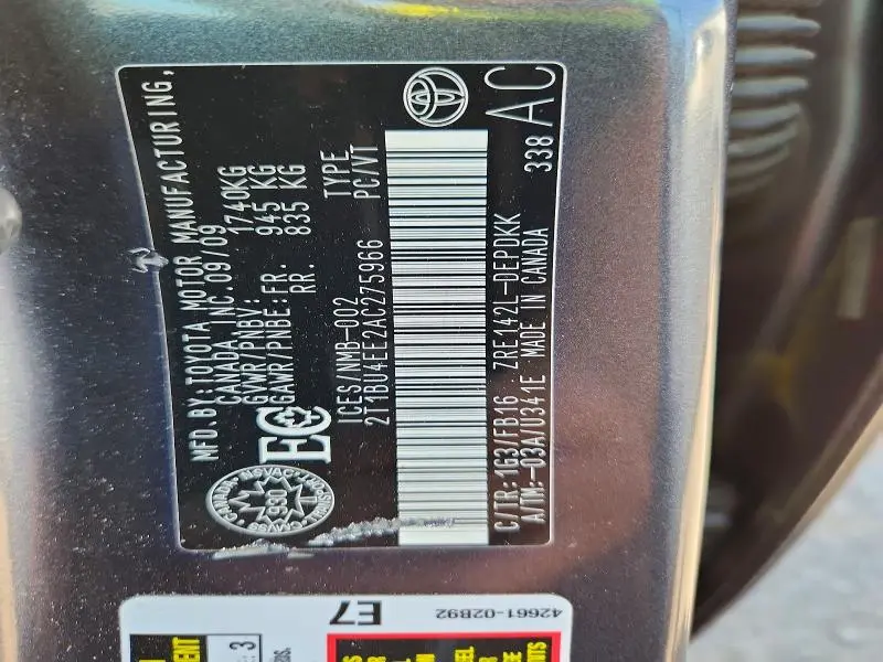 2010 TOYOTA COROLLA BASE/S/LE/XLE  