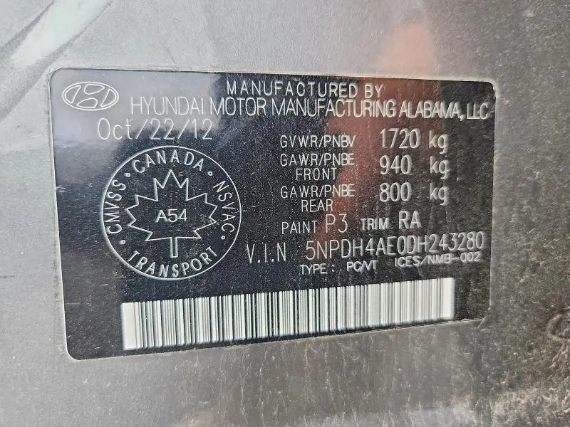2013 HYUNDAI ELANTRA GLS  