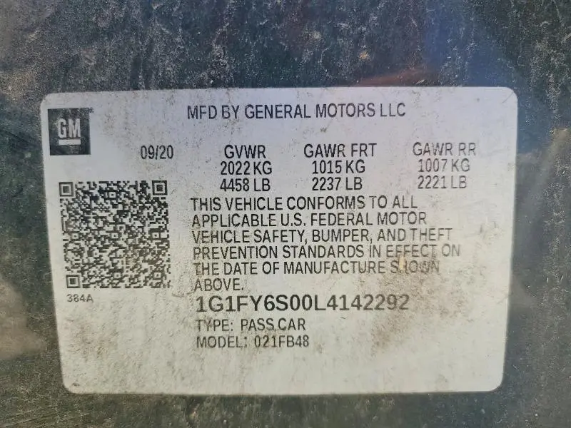 2020 CHEVROLET BOLT EV LT  