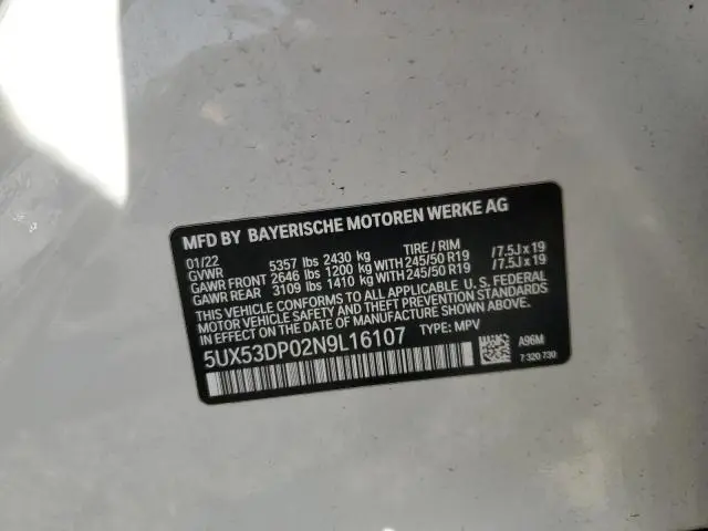 2022 BMW X3 XDRIVE30I  