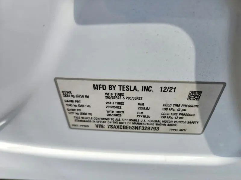 2022 TESLA MODEL X   