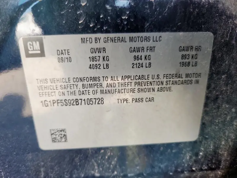 2011 CHEVROLET CRUZE LT  