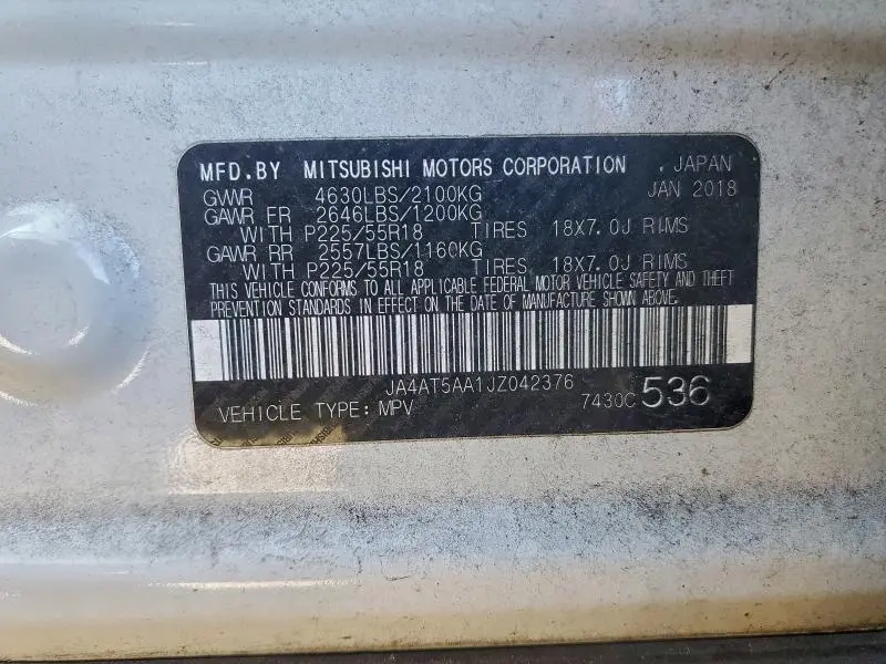 2018 MITSUBISHI ECLIPSE CROSS SE  