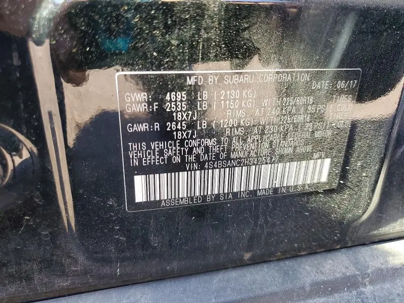 2017 SUBARU OUTBACK 2.5I LIMITED  