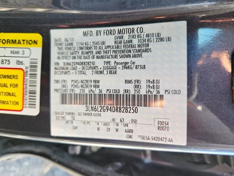 2013 LINCOLN MKZ   