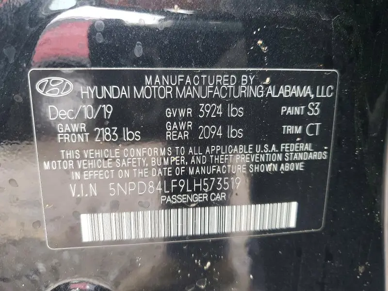 2020 HYUNDAI ELANTRA SEL  