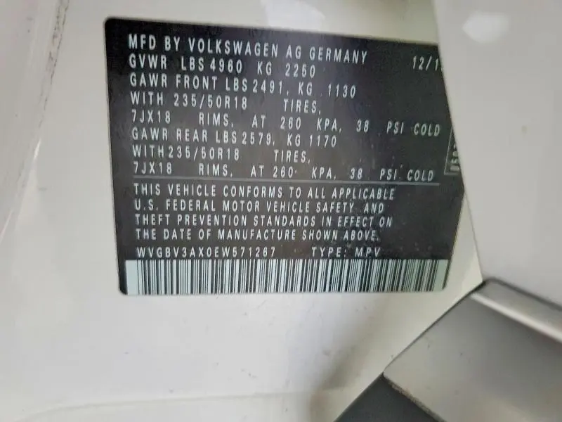 2014 VOLKSWAGEN TIGUAN S  