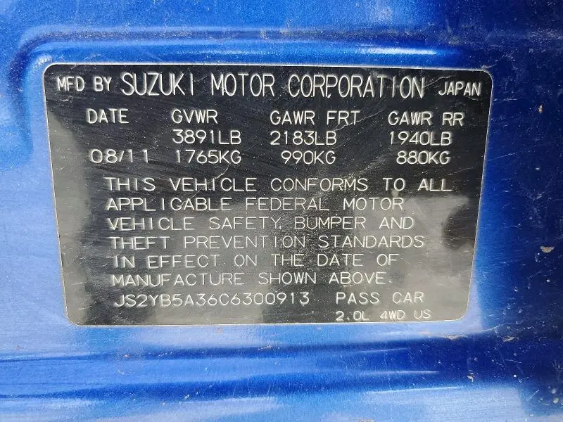 2012 SUZUKI SX4   