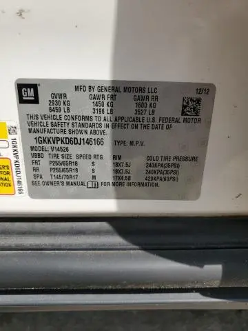 2013 GMC ACADIA SLE  