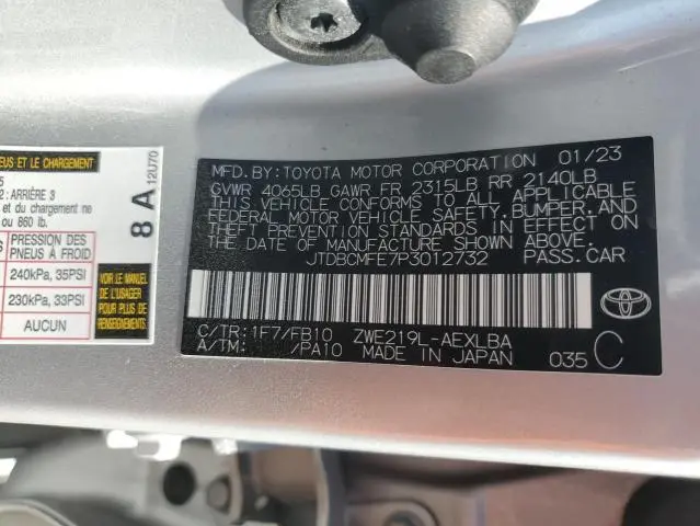 2023 TOYOTA COROLLA LE  