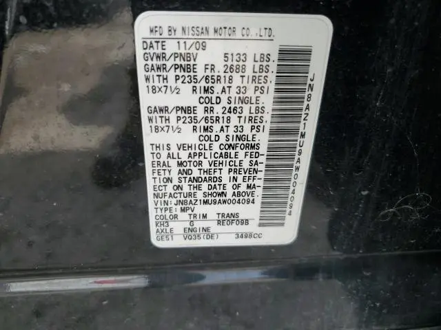 2010 NISSAN MURANO S  