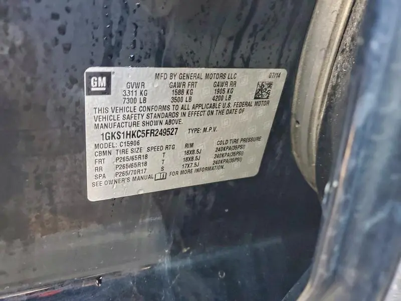 2015 GMC YUKON XL C1500 SLT  