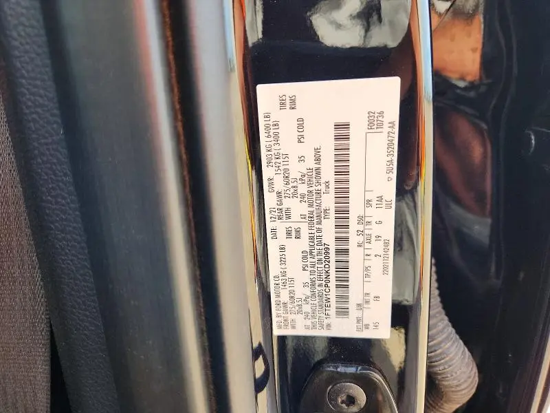 2022 FORD F150 SUPERCREW  