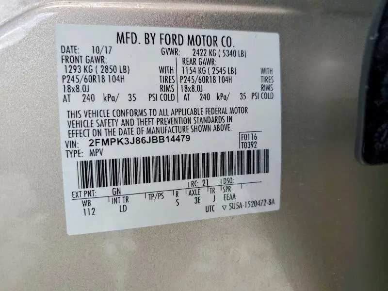 2018 FORD EDGE SEL  