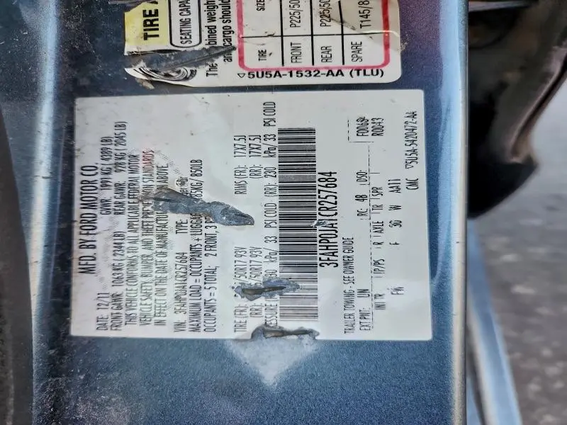 2012 FORD FUSION SEL  