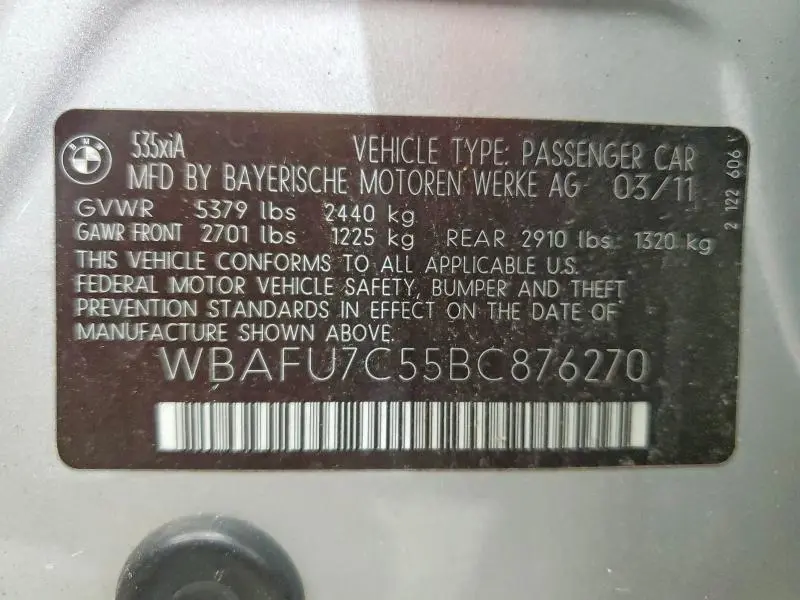 2011 BMW 535 XI  
