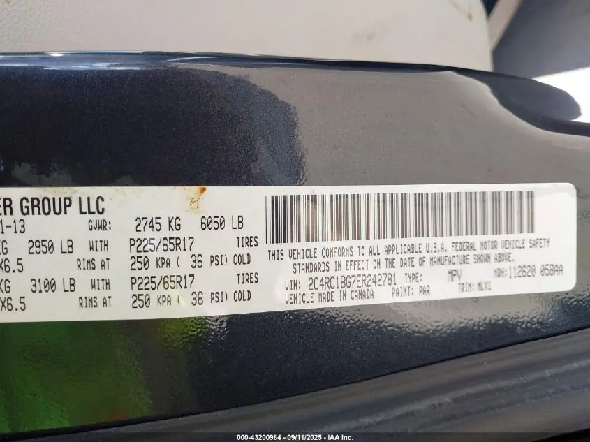 2014 CHRYSLER TOWN & COUNTRY TOURING