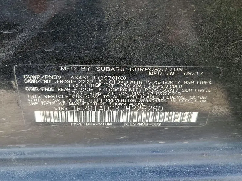 2018 SUBARU CROSSTREK PREMIUM  