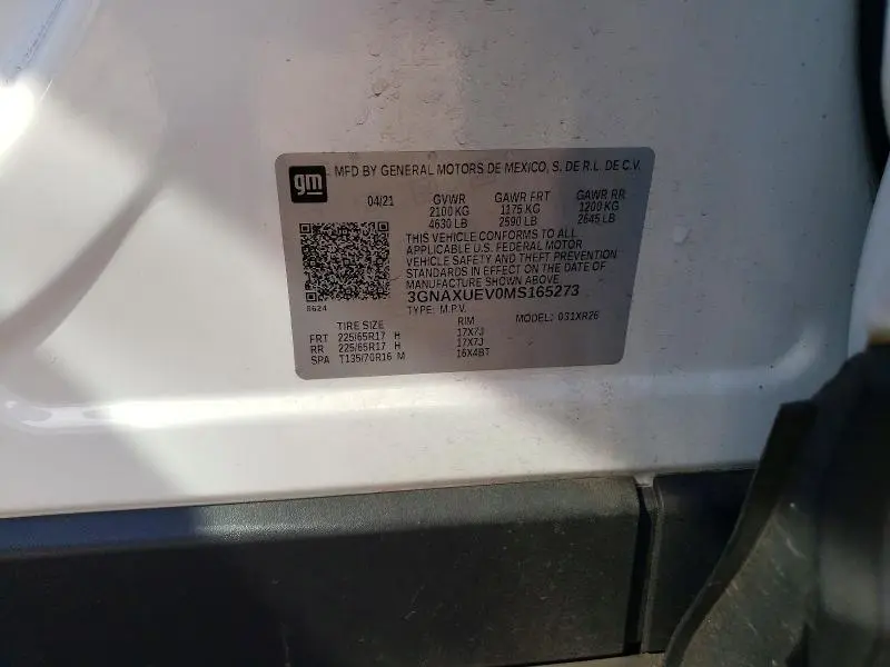 2021 CHEVROLET EQUINOX LT  