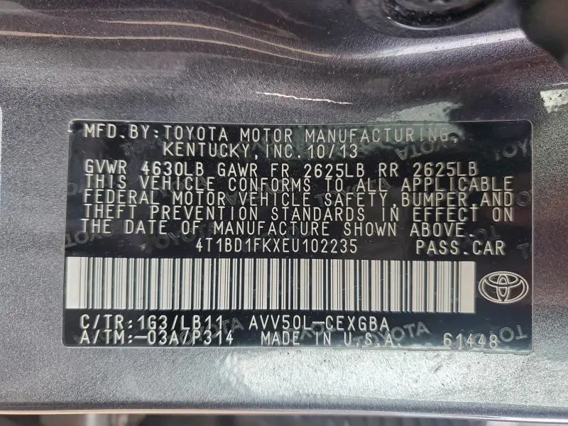 2014 TOYOTA CAMRY HYBRID  