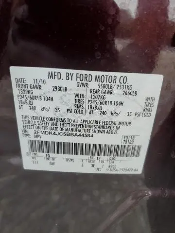 2011 FORD EDGE SEL  