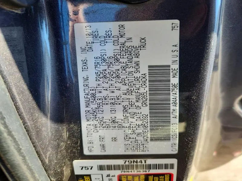 2014 TOYOTA TACOMA PRERUNNER ACCESS CAB  
